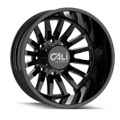 Rueda Cali Off-Road 9110D Summit Dually 22x8.25 / 8x200 BP / -192 mm de desplazamiento / buje de 142 mm, color negro brillante