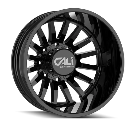 Rueda Cali Off-Road 9110D Summit Dually 22x8.25 / 8x200 BP / -192 mm de desplazamiento / buje de 142 mm, color negro brillante