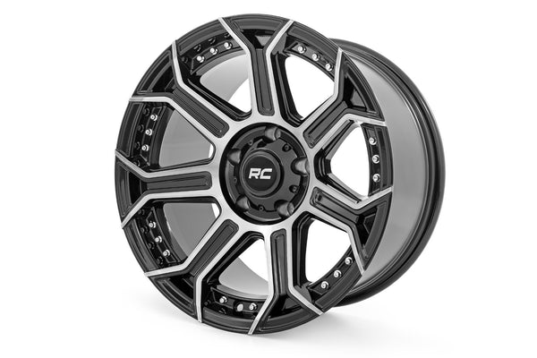 Rough Country 89 Series Wheel | One-Piece | Black Machined Gun Metal | 17x9 | 5x4.5 | -12mm