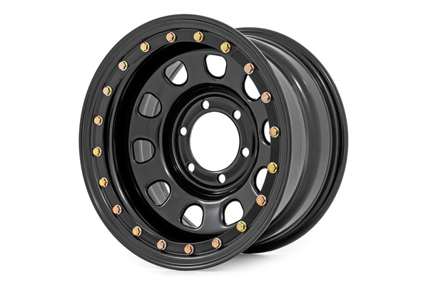 Steel Simulated Bead Lock Wheel | Black | 15x10 | 5x4.5 | 3.30 Bore | -39