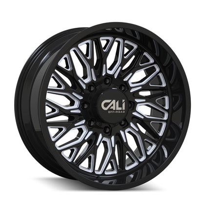 Cali Off-Road 9118 Crusher 22x10 / 8x170 BP / -19 mm de desplazamiento / Buje de 125,2 mm, llanta fresada en negro brillante