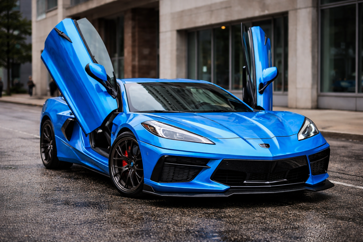 Lambo Door Installation service at American Fusion Wheels — Kansas City metro