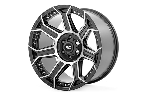 Rough Country 89 Series Wheel | One-Piece | Black Machined Gun Metal | 20x10 | 8x180 | -19mm