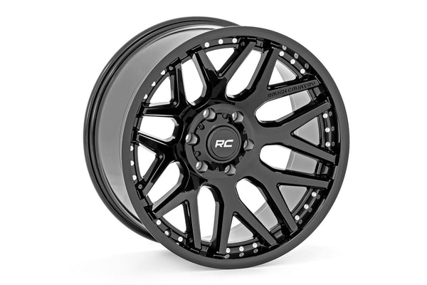 Rough Country 95 Series Wheel | One-Piece | Gloss Black | 20x10 | 6x135 | -19mm