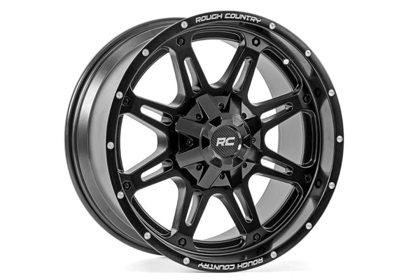 Rough Country 94 Series Wheel | One-Piece | Matte Black | 20x10 | 6x5.5/6x135 | -18mm