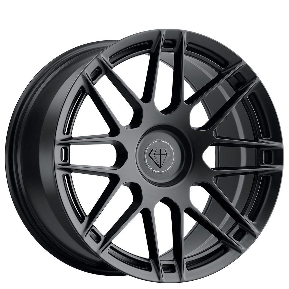 20" Staggered Blaque Diamond Wheels BD-F12 Satin Black - American Fusion Wheels